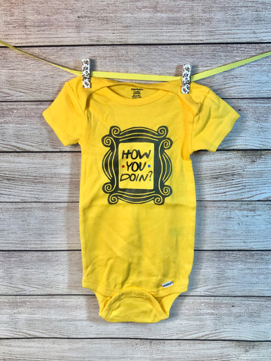 Yellow "How You Doin?" Onesie