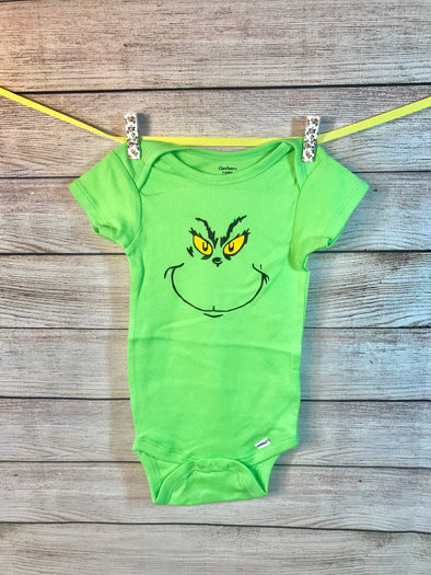 Green Grinch Face Onesie