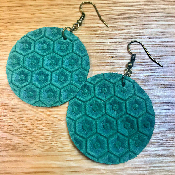 Green Honeycomb Embossed Circles