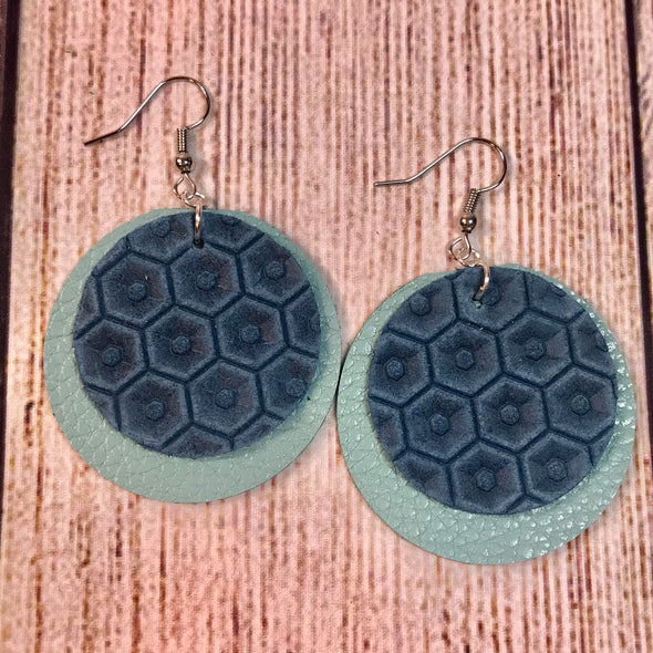 Mint & Blue Honeycomb Circles