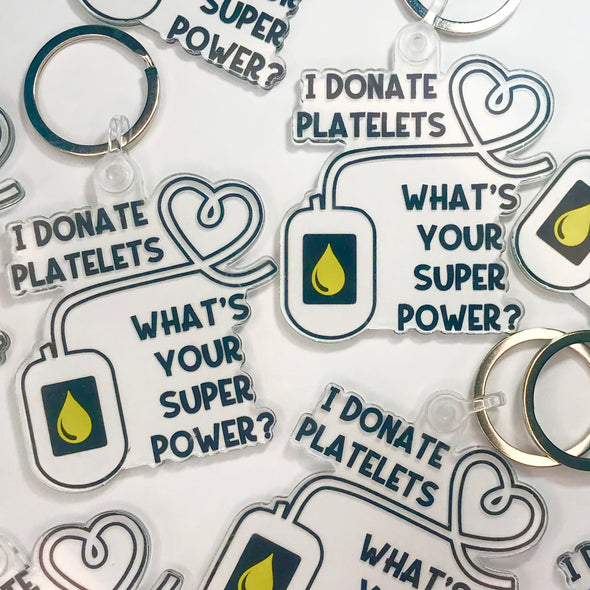 I Donate Platelets Keychain