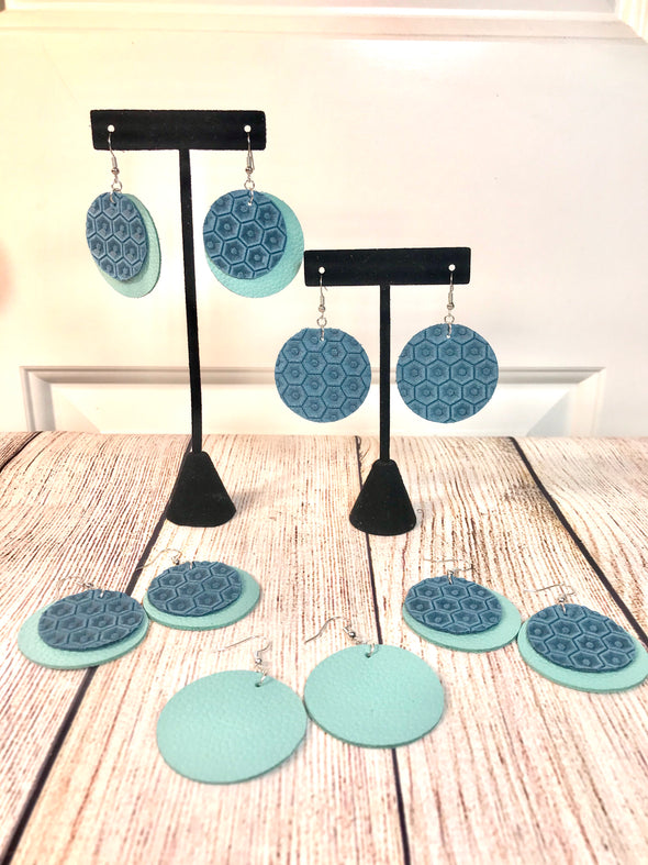 Mint & Blue Honeycomb Circles