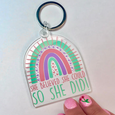 She Believed Keychain