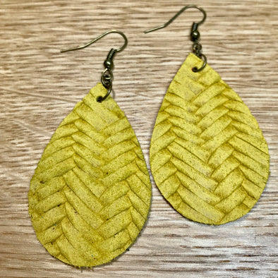 Mustard Yellow Braided Teardrops