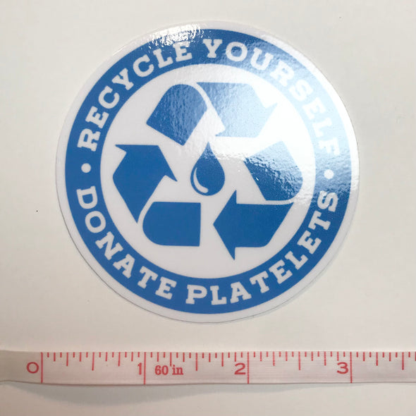 Recycle Yourself Blue Circle Sticker